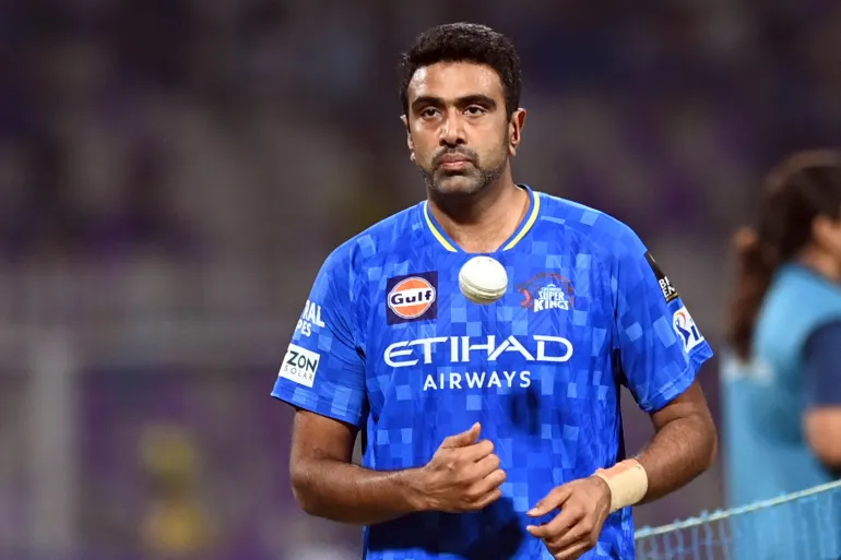 Chennai Super Kings' Ravichandran Ashwin during the warm up before the 2025 IPL match against Kolkata Knight Riders [Abhijit Addya/Reuters]